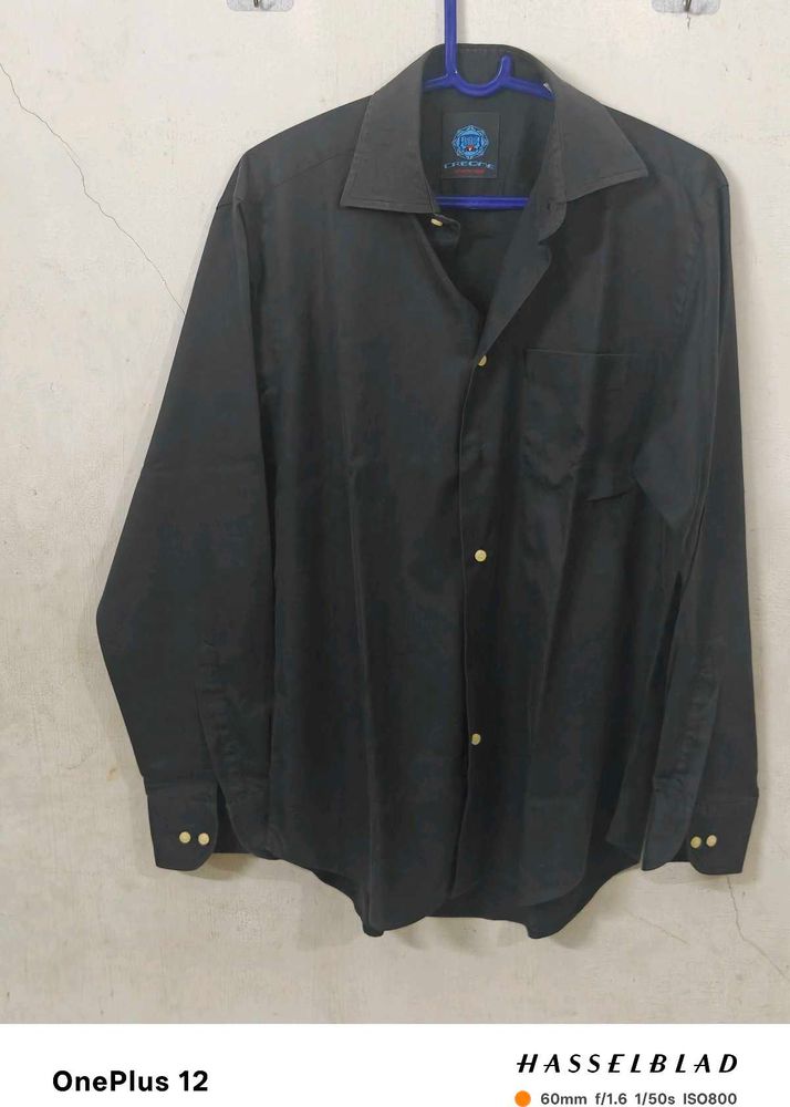 ITALIAN Black Long Sleeve Button-Down Shirt