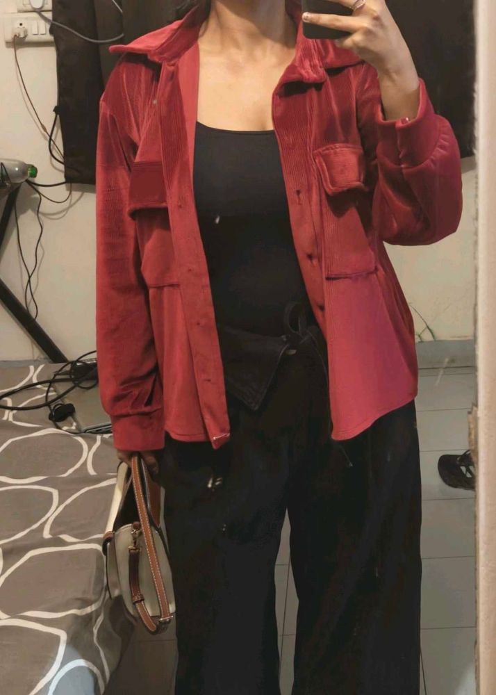 Red Velvet Overshirt