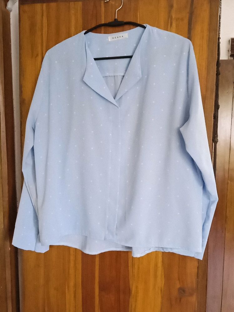 Light Blue Polka Dot Blouse