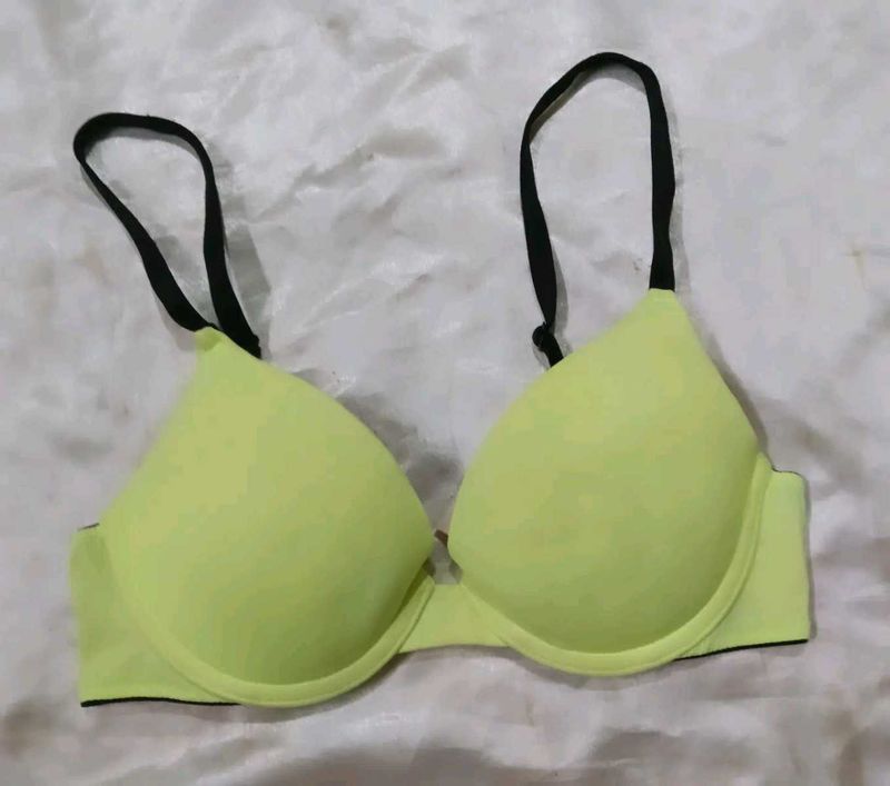 Neon Yellow Padded Bra