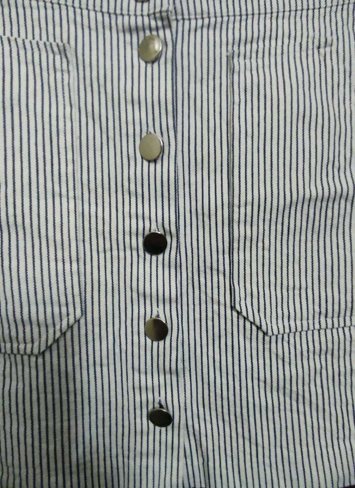 Striped Button-Up Mini Skirt