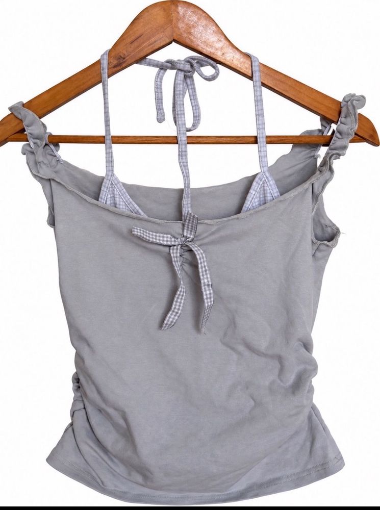 Light Grey Ruched Tank Top
