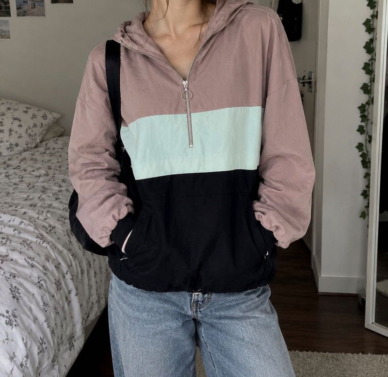 Colorblock Quarter Zip Hoodie