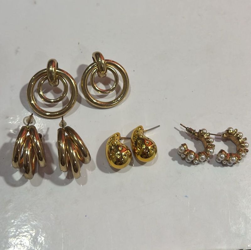 Assorted Gold Tone Earrings Set