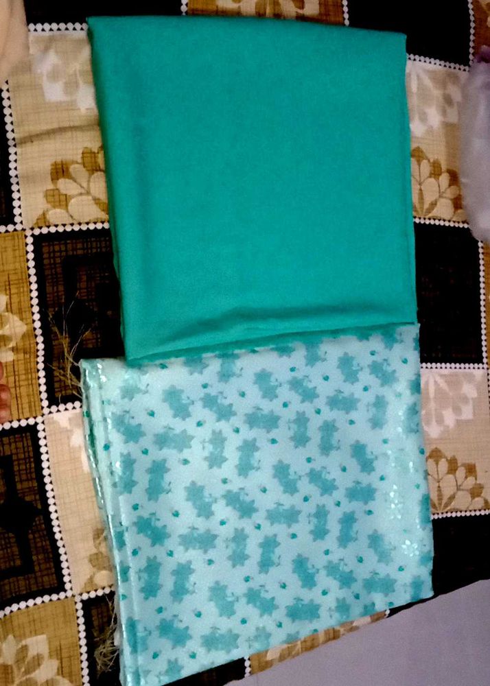 Teal Ethnic Dress Material