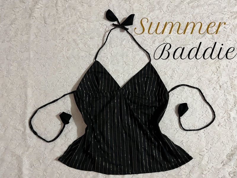 y2k backless chatpate Halter Top