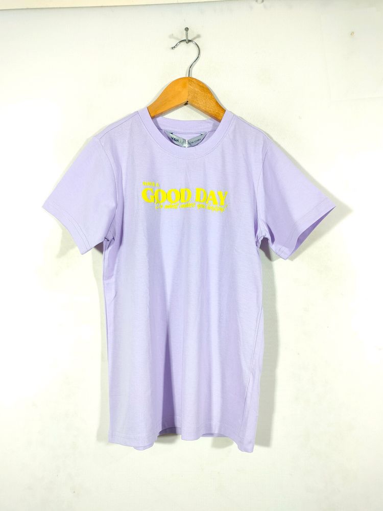 Lavender Printed Casual T Shirt (Girl's)