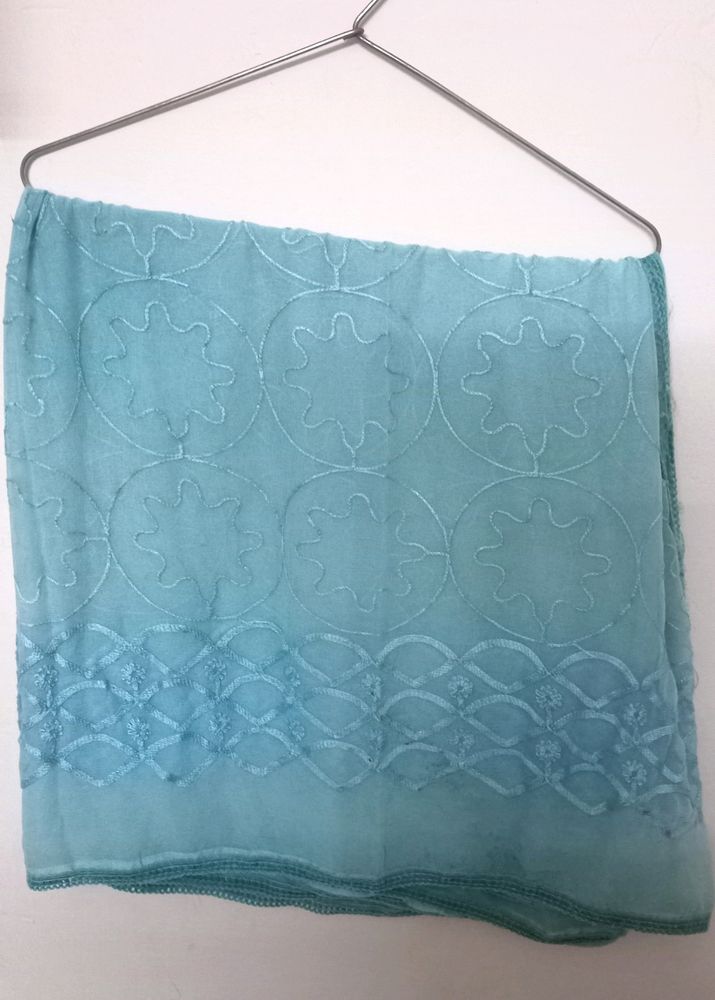 Sky Blue Chikankari Dupatta