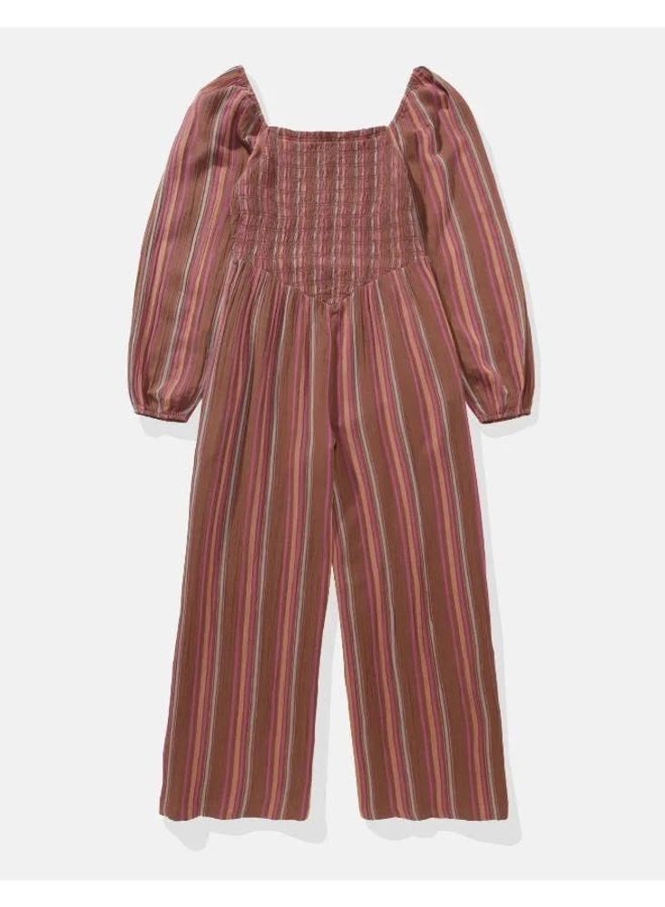 AE Puff Sleeve Smocked Jumpsui