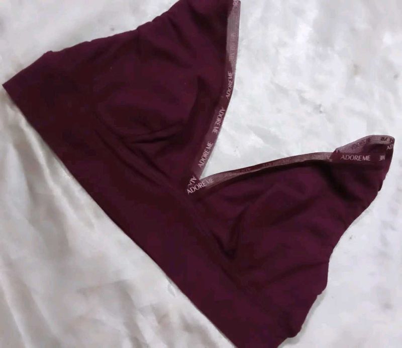 Adore Me Burgundy Comfortable Bra sez M
