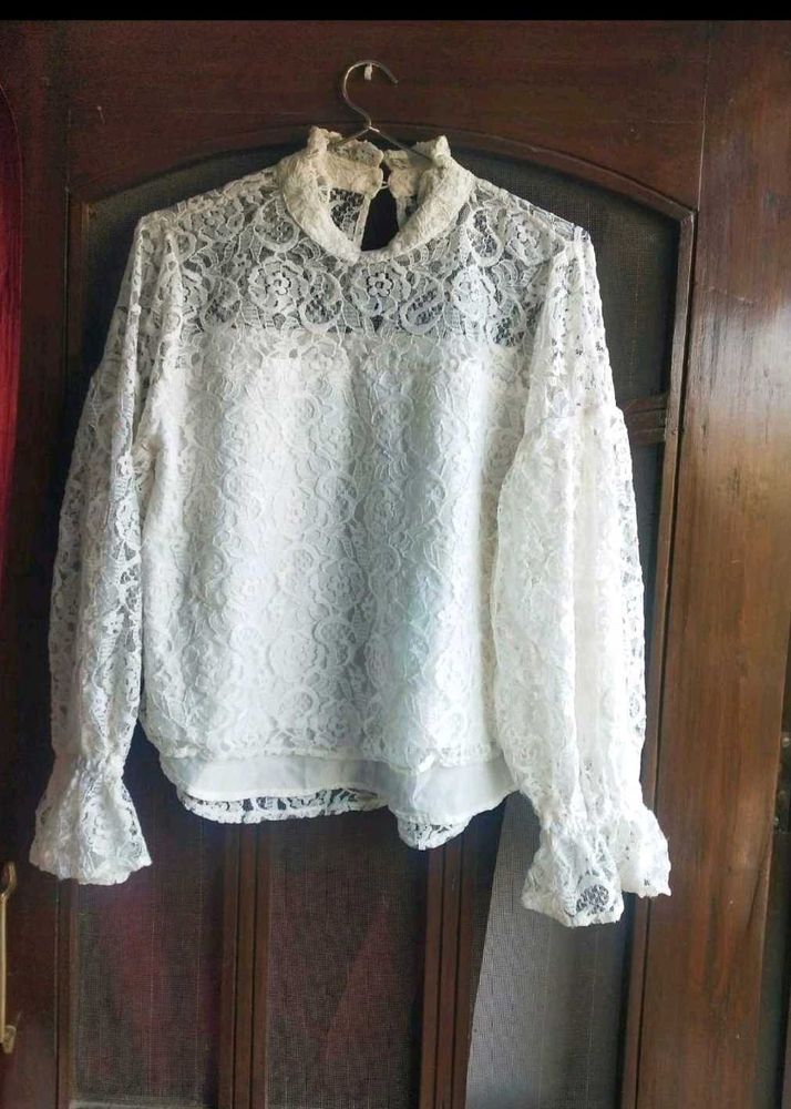 Lace High Neck Blouse
