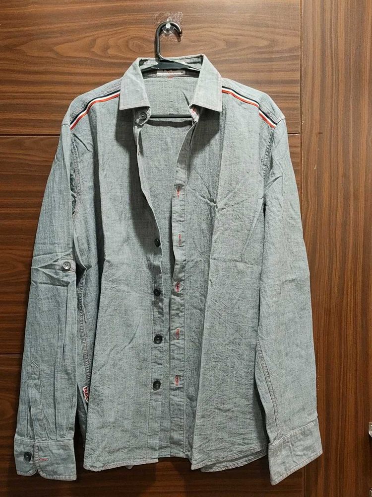 Men's Gray Casual Shirt (Designer)