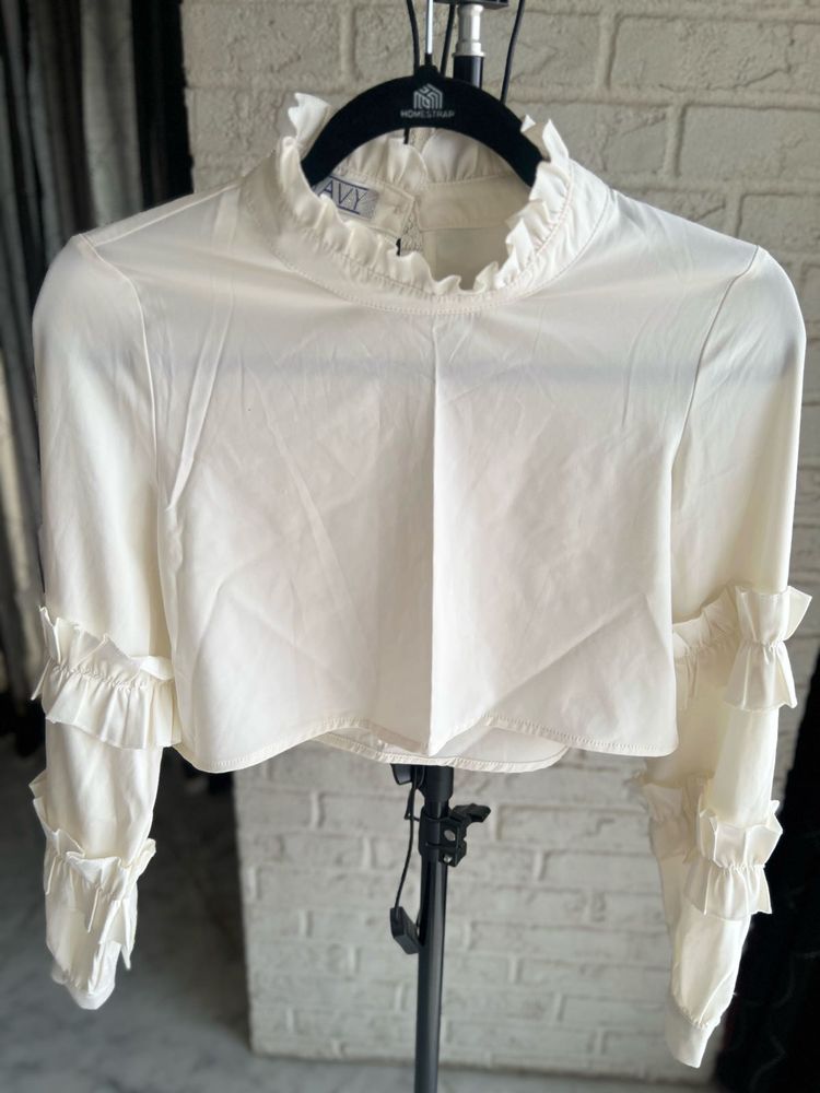 Ruffle Trim Crop Top