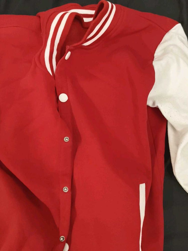 Red &amp; White Varsity Jacket | S size