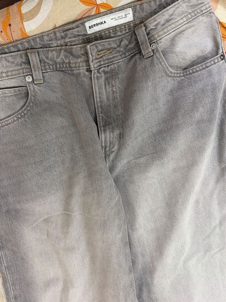 Bershka Grey Wash Jeans