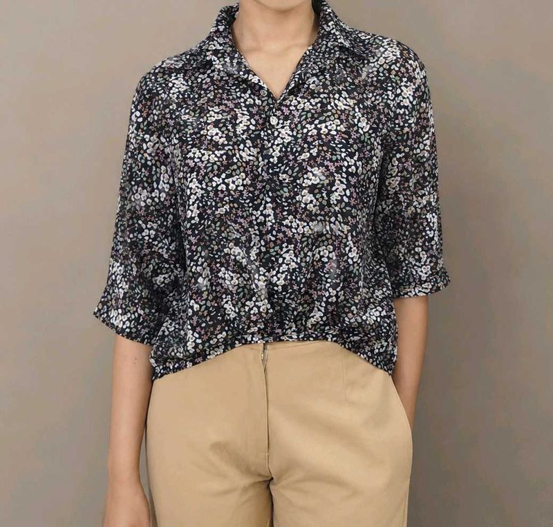 Floral Print Button-Up Shirt