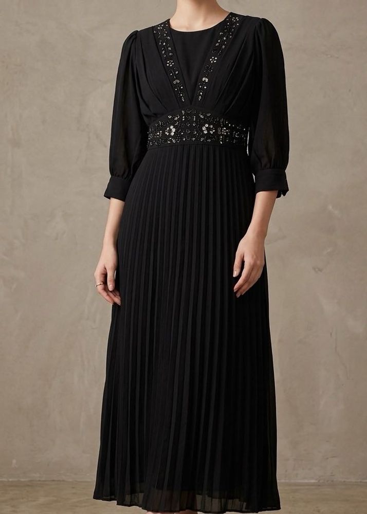 Black Embellished Maxi Dress