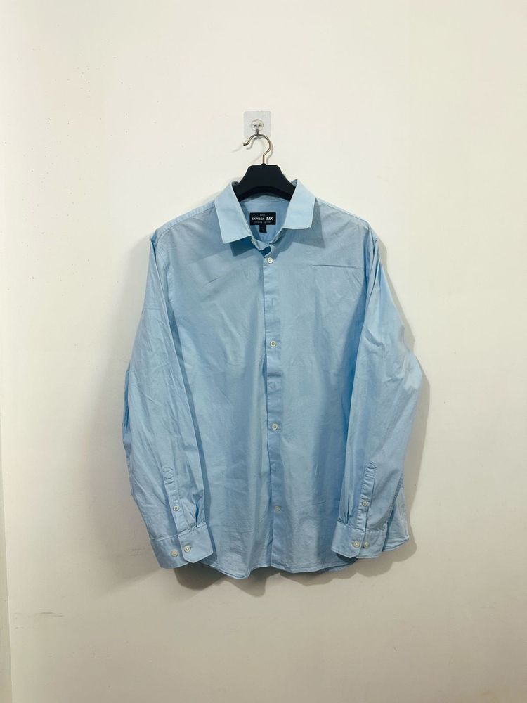 Light Blue Men's Button-Up Shirt 🇺🇸