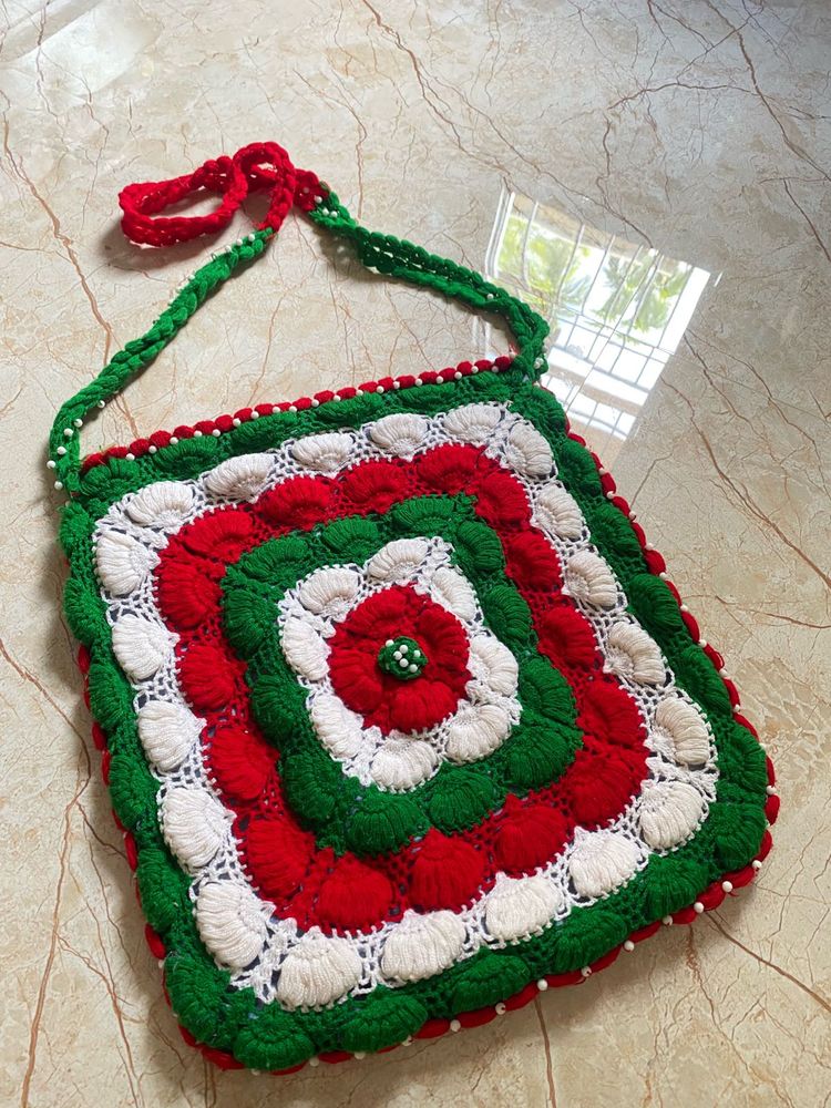 Crochet Shoulder Cum Tote Bag