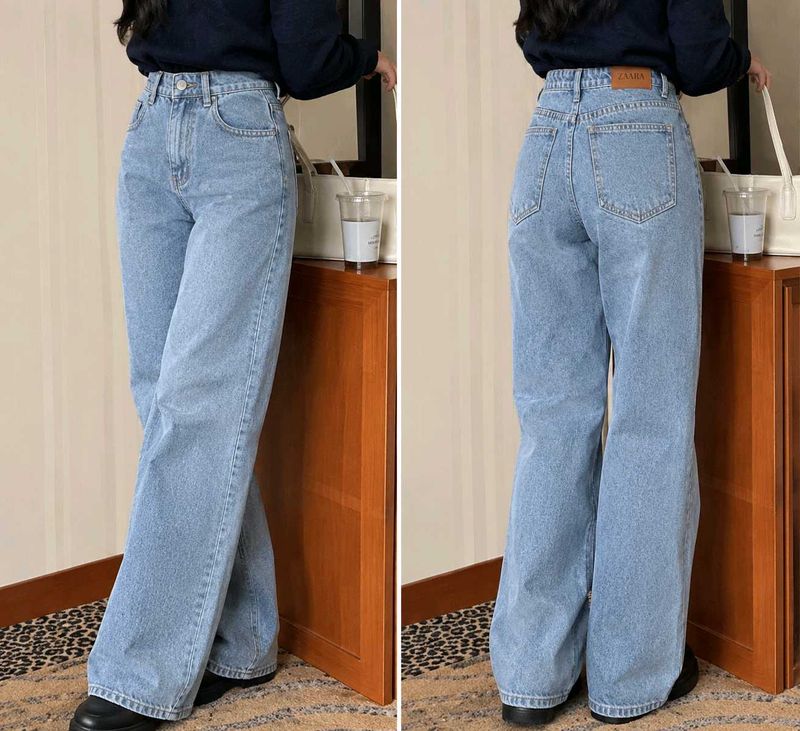 Light Wash Wide Leg Jeans