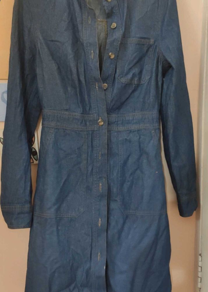 Denim Button-Down Dress