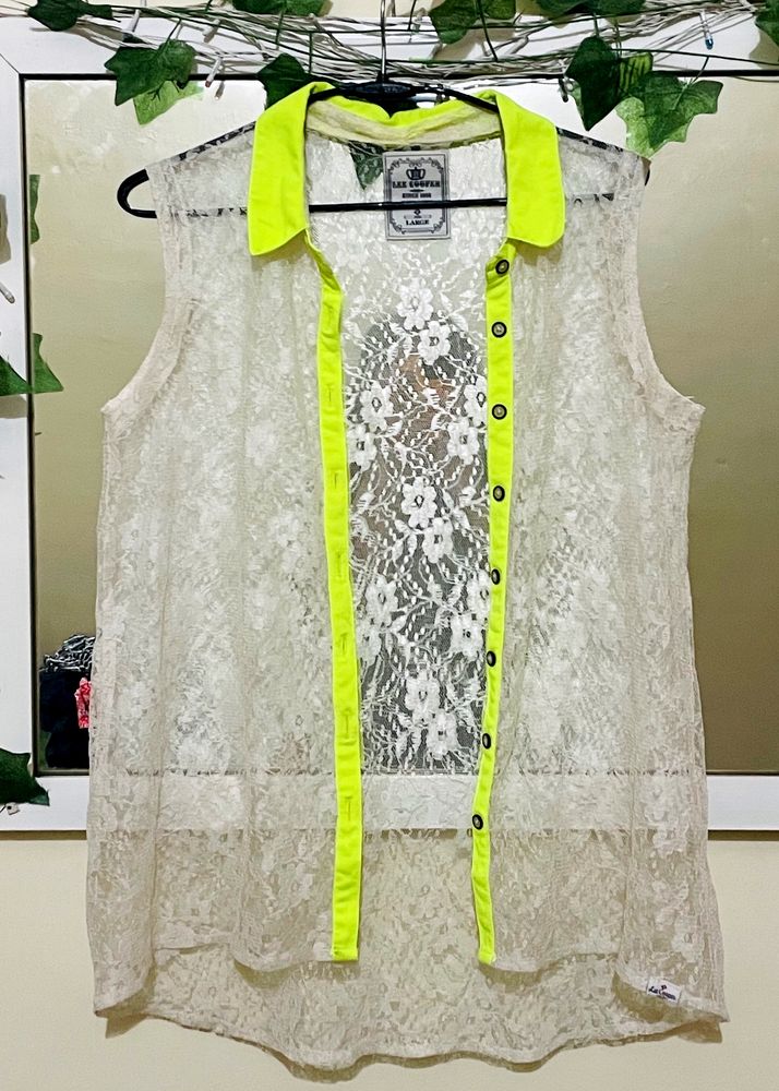 White Full Net Design Shrug