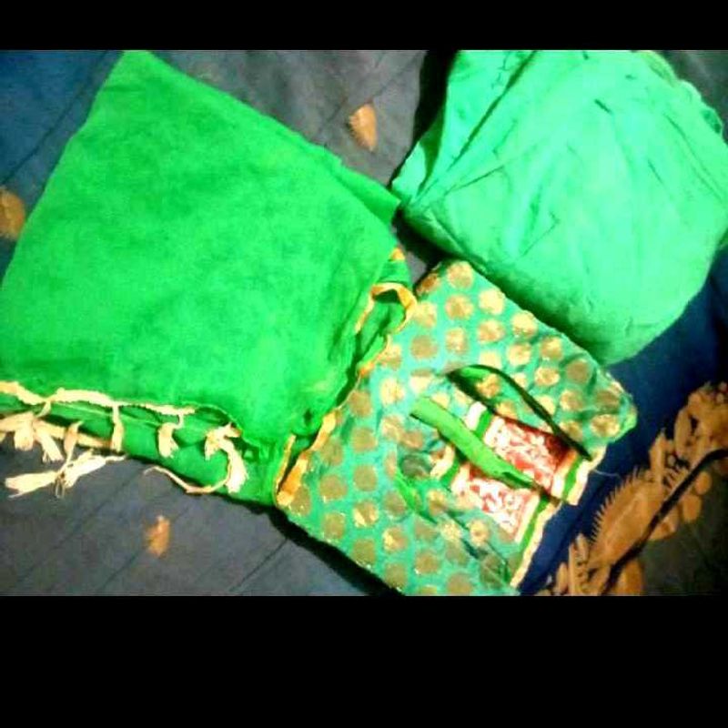 Vibrant Green Kurta Set with Dupatta