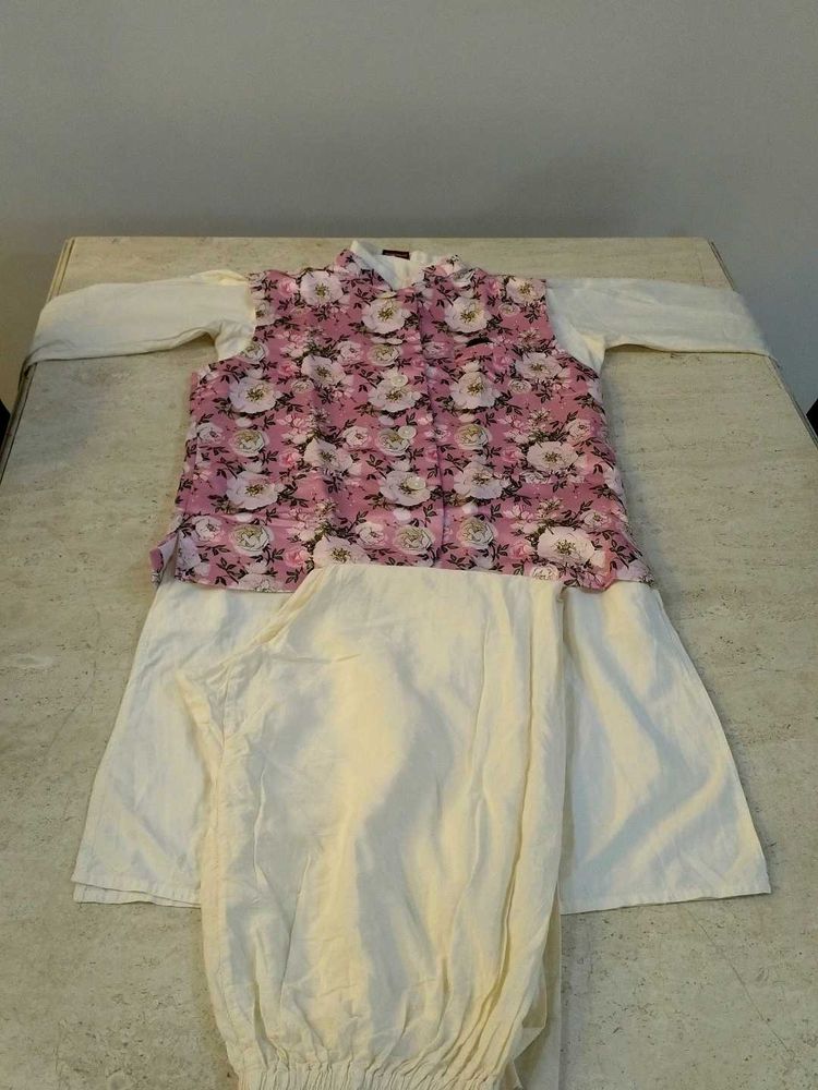 Floral Print Kurta Set with Pyjamas