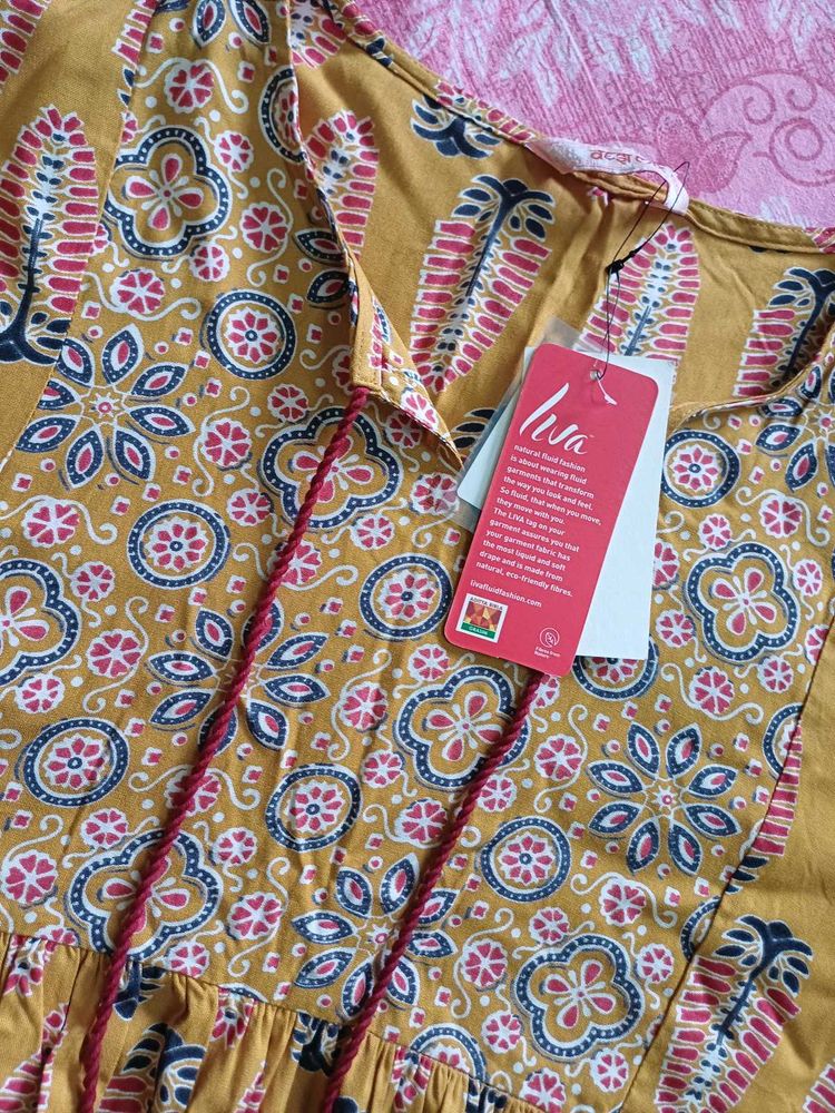 Beautiful Yellow Print Kurta