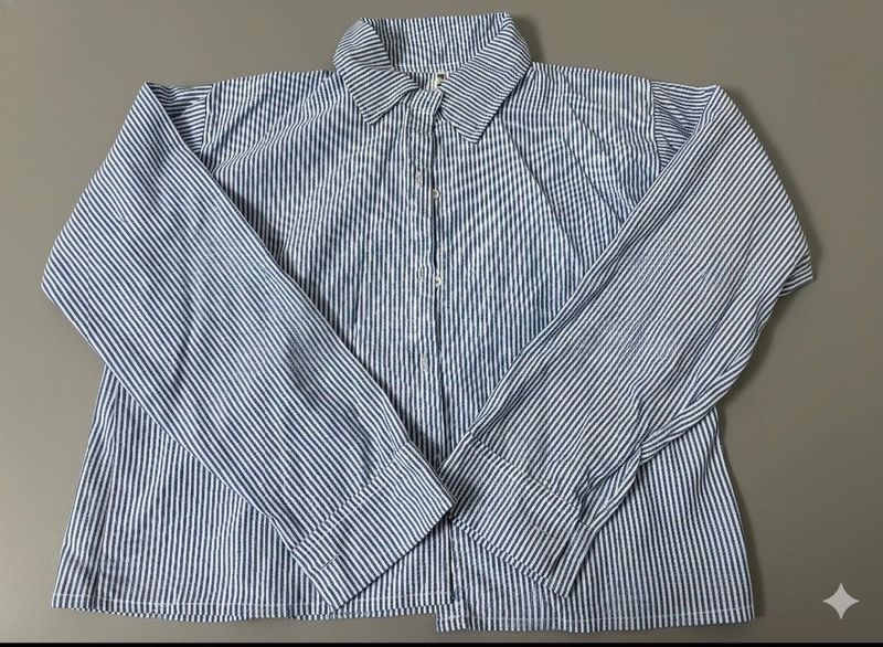 Blue Striped Classic Button-Up Shirt