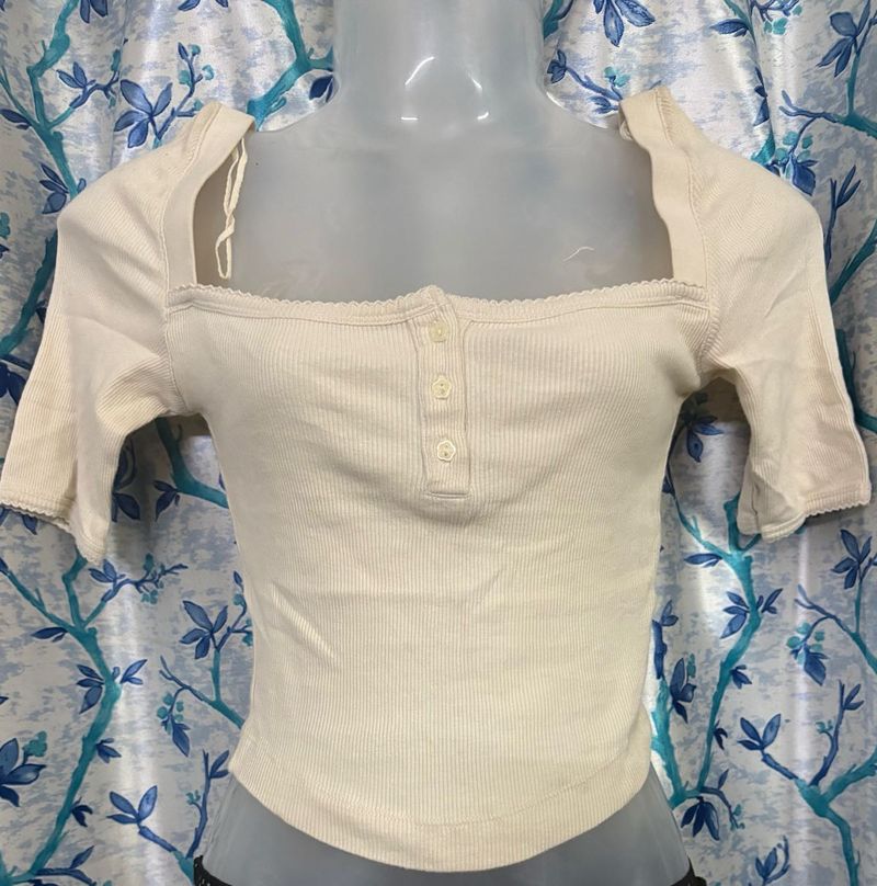 Urban Outfitters Square Top with flower butto