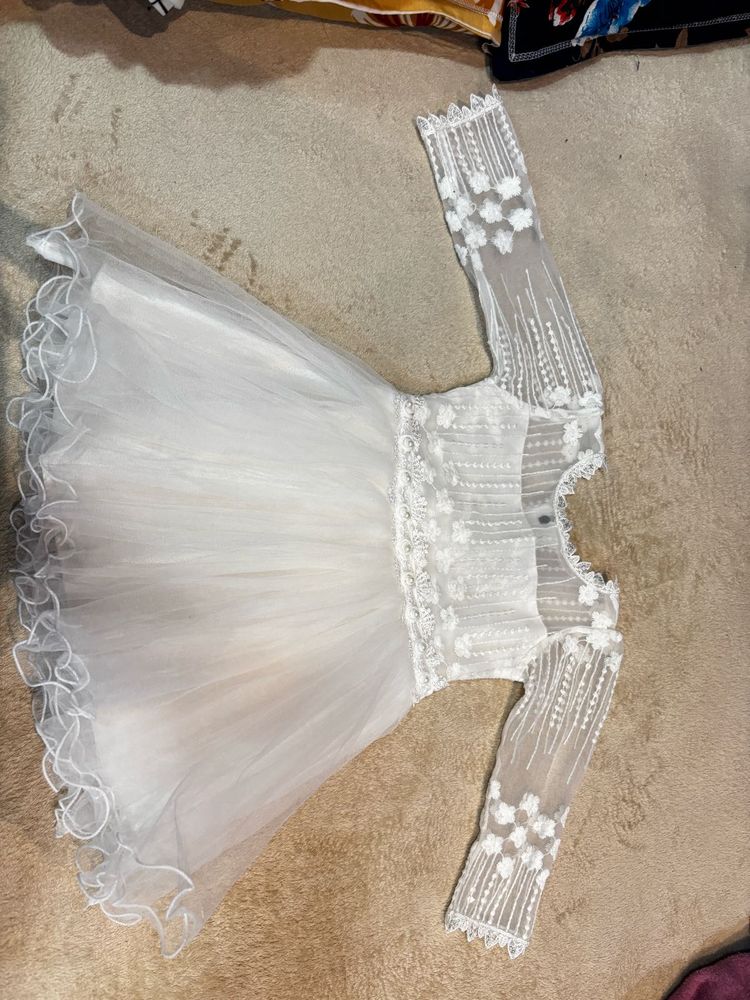 baby girl Elegant White Dress