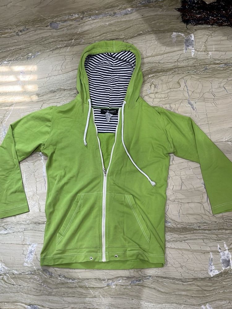 Lime Green Zip-Up Hoodie