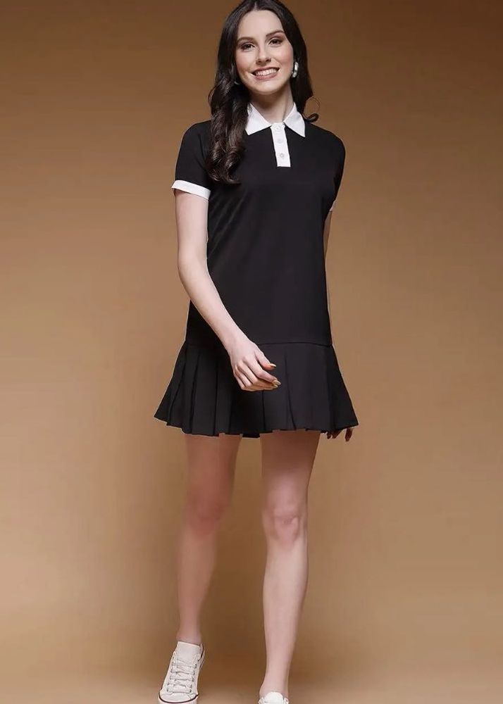 Classic Black &amp; White Collared Dress