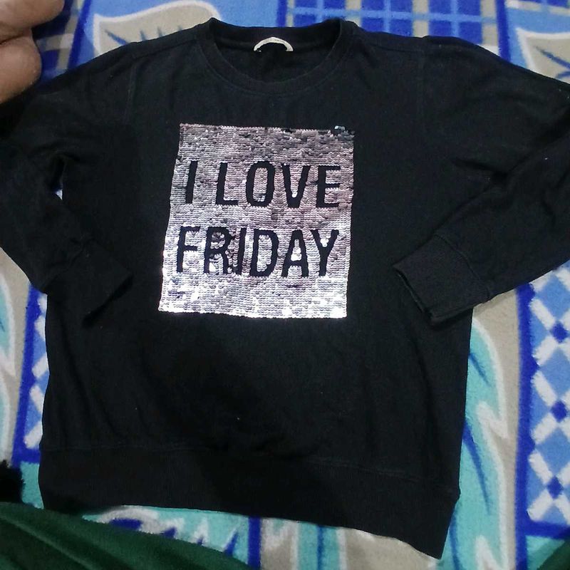 I Love Friday Black Sweatshirt