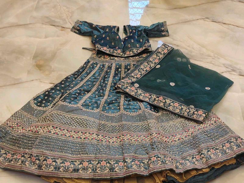 Exquisite Teal Lehenga Choli Set