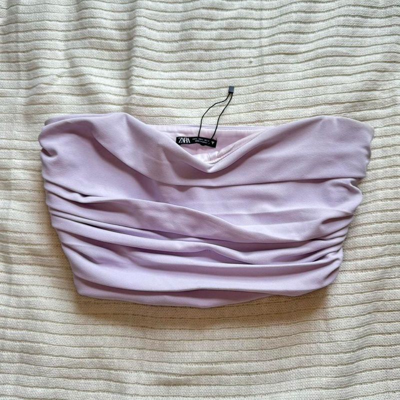 Zara Chic Lavender Ruched Top