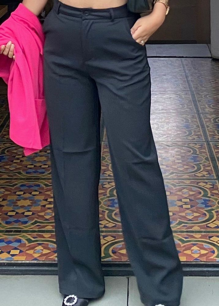 Black Straight Trousers Women