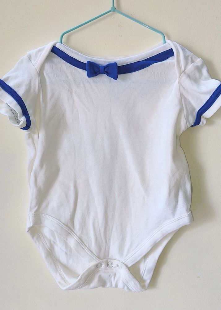 White-Blue Onesie For baby Boy