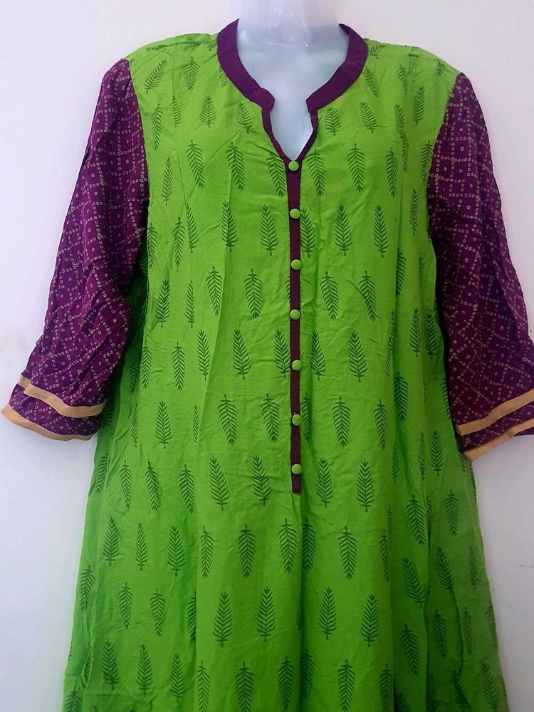 Green Purple Kurta