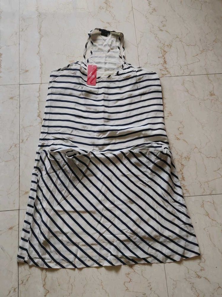 Striped Sleeveless Midi Dress