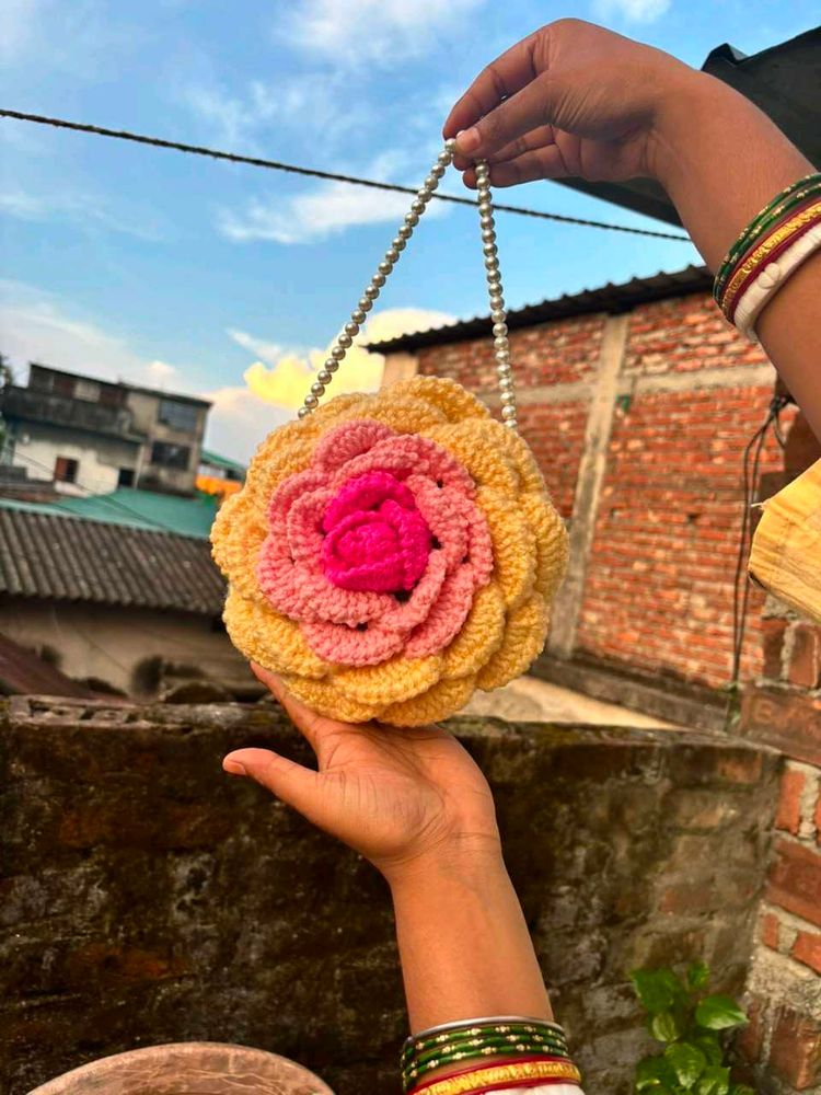 Handmade 3D  Ombre rose bag