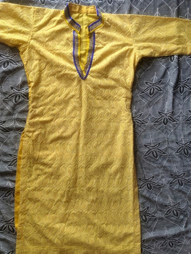Treditional Chikan Booty Kurtii 💫Beautiful Colur 💛