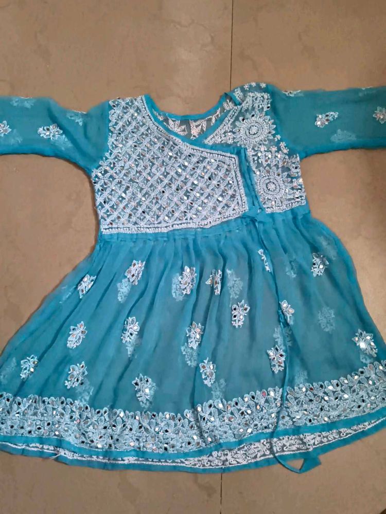 Cute Blue Embroidered Kurta