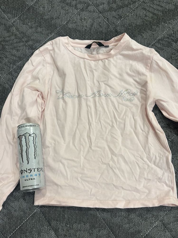 Pink Graphic Long Sleeve Top