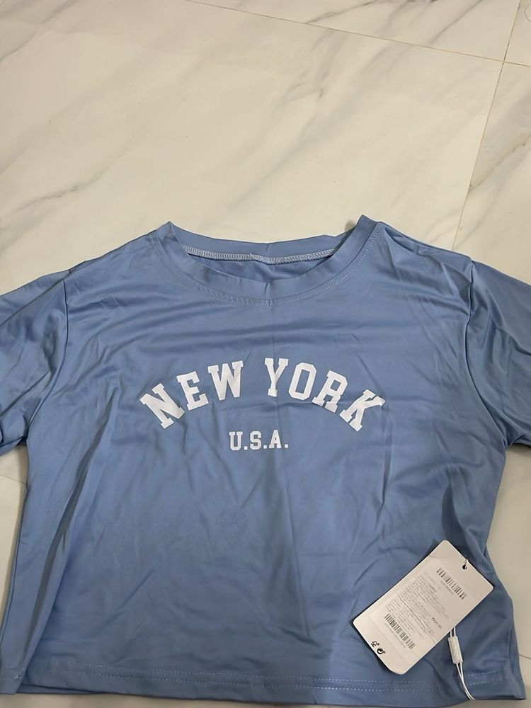 Light Blue "New York" Graphic T-Shirt