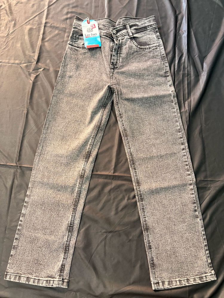 Lee Cooper Grey Wash Wide Leg Jeans