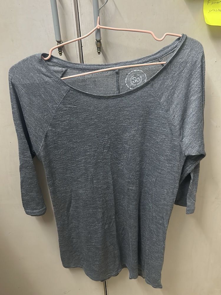 grey colour casual top