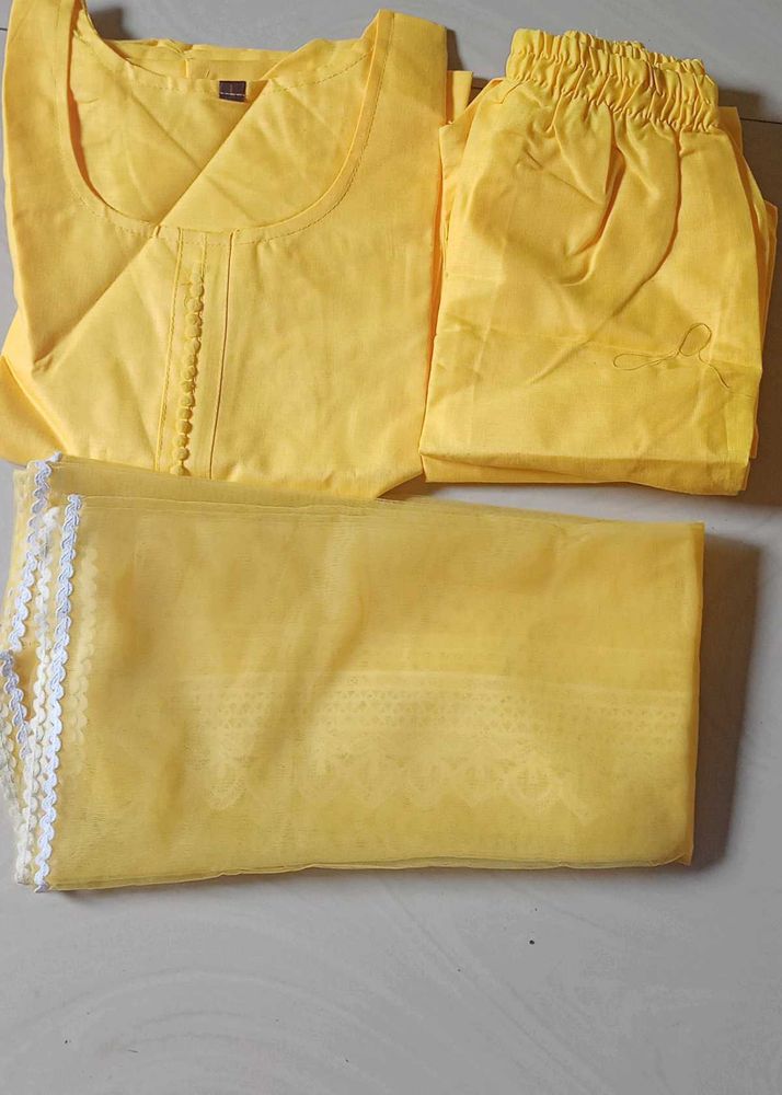 Yellow Kurta Set with Dupatta