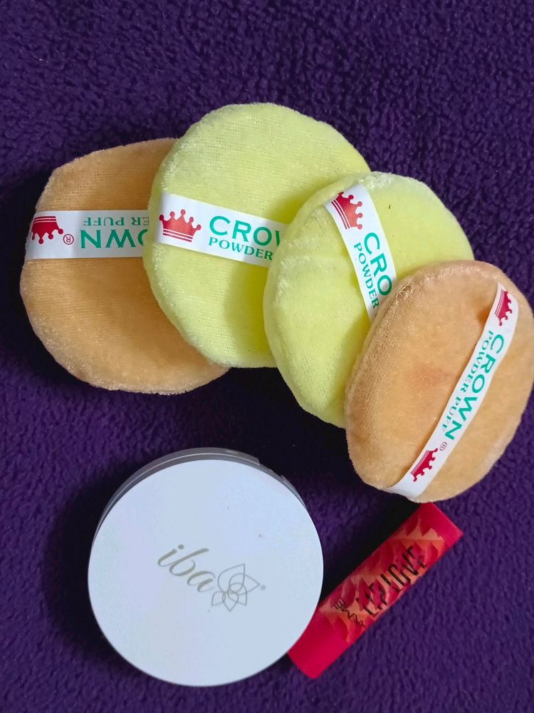 Combo (Lip Balm, Compact &amp; Powder Puff)